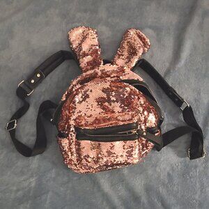 Girl's Fashion Angels color-change discs small backpack burgundy  8" tall x 8" w